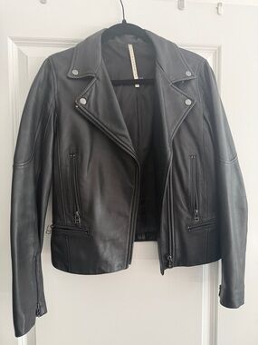 Truth and Pride Black 100% Leather Moto Jacket - Women's